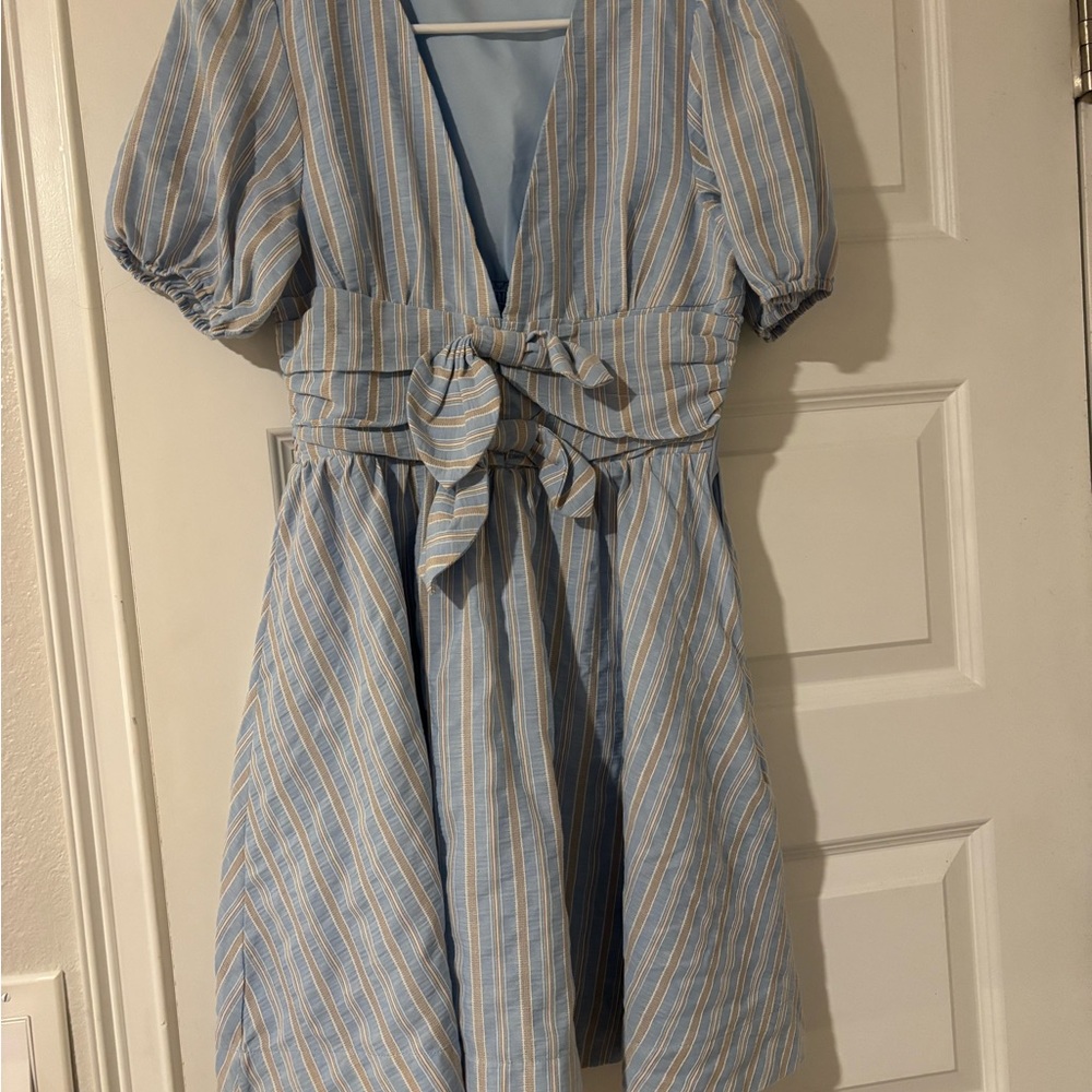 Lulu's Blue and White Striped Mini Dress